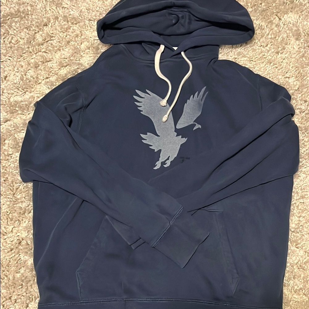 Navy Blue Hoodie with Eagle Design